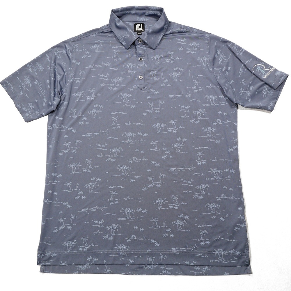 FOOTJOY Men's XL Tropical Island Golf Print Short Sleeve Performance Golf Polo - Picture 2 of 9